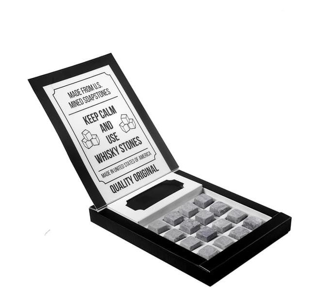 Кубики для охолодження віскі 16 шт чоловікові Whiskey Stones Сірий 2х2х2см WS003