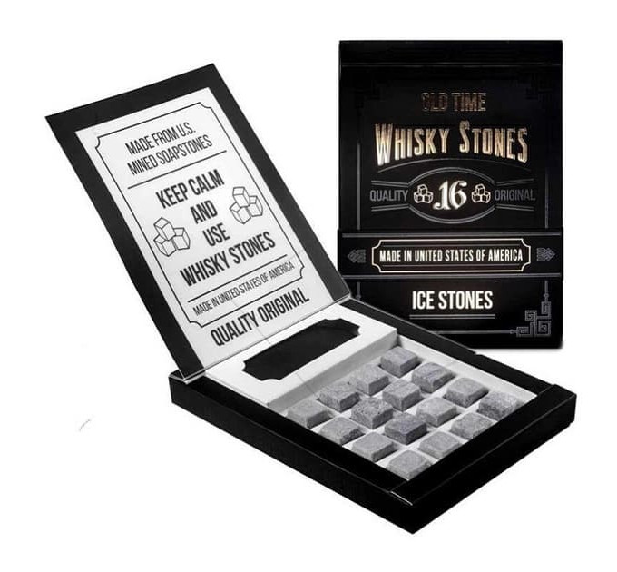 Кубики для охолодження віскі 16 шт чоловікові Whiskey Stones Сірий 2х2х2см WS003