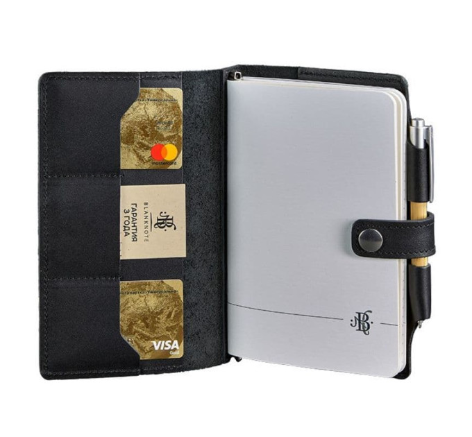 Кожаный блокнот софт-бук 4.0 A5 mini (черный) кожа Krast