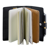 Кожаный блокнот софт-бук 4.0 A5 mini (черный) кожа Krast