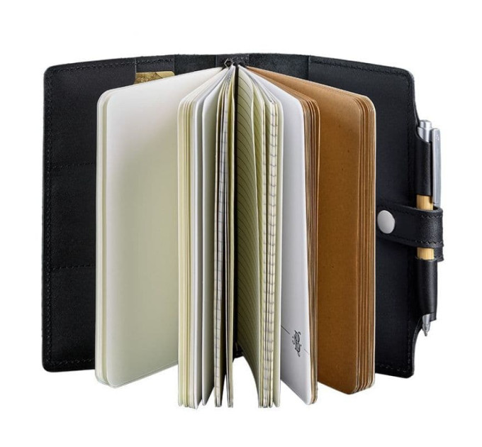 Кожаный блокнот софт-бук 4.0 A5 mini (черный) кожа Krast