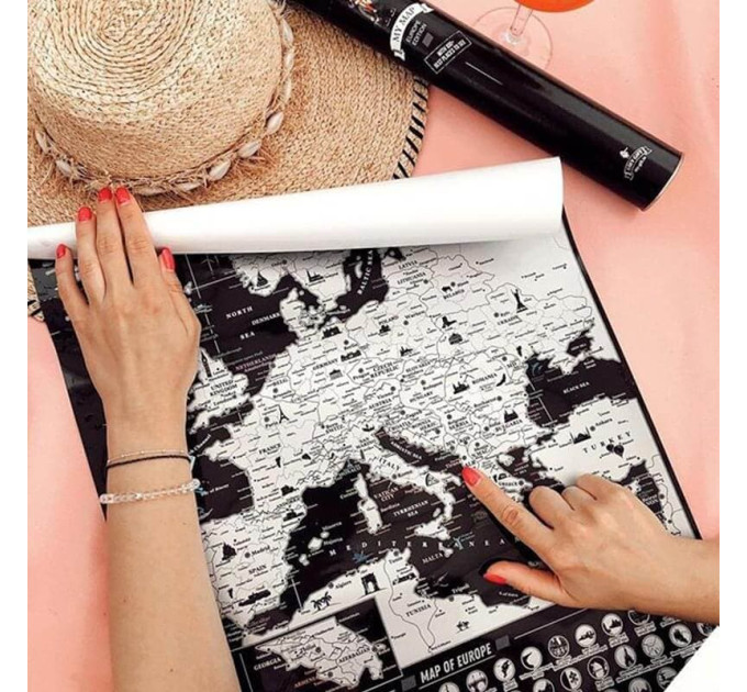 Скретч-карта Европы My Map Europe edition (английский язык) в тубусе