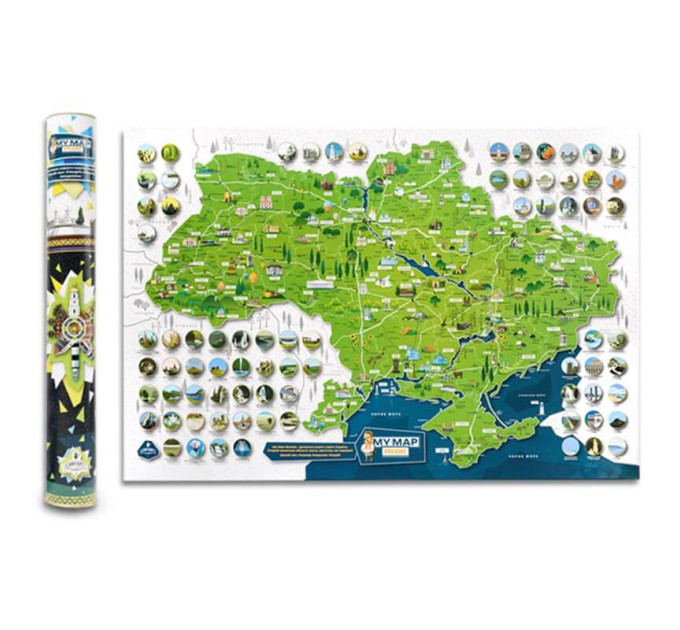 Скретч-карта України My Map Ukraine (українська мова) у тубусі