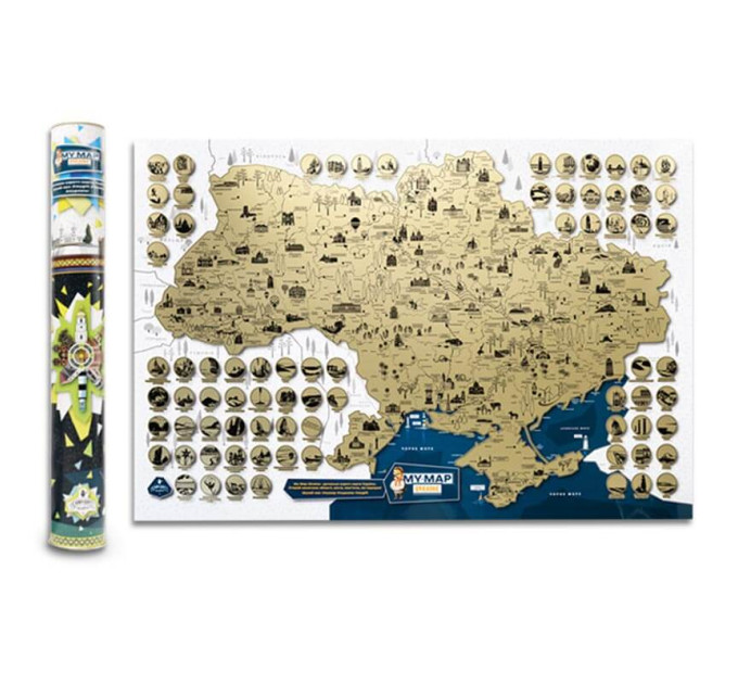 Скретч-карта України My Map Ukraine (українська мова) у тубусі