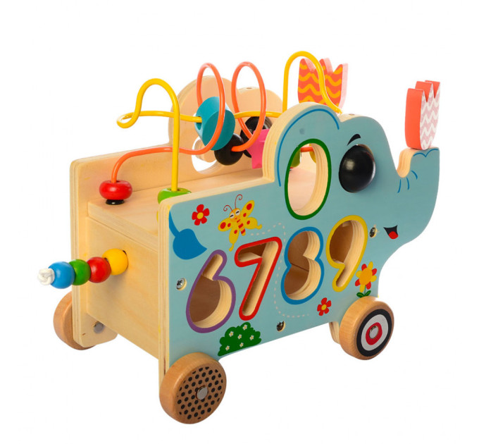 Детская развивающая игрушка на колесах MD 1256 деревянная