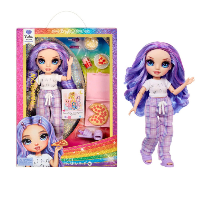 Кукла детская "Виолетта" Rainbow High 503705 серии "Junior High PJ Party" с аксессуарами