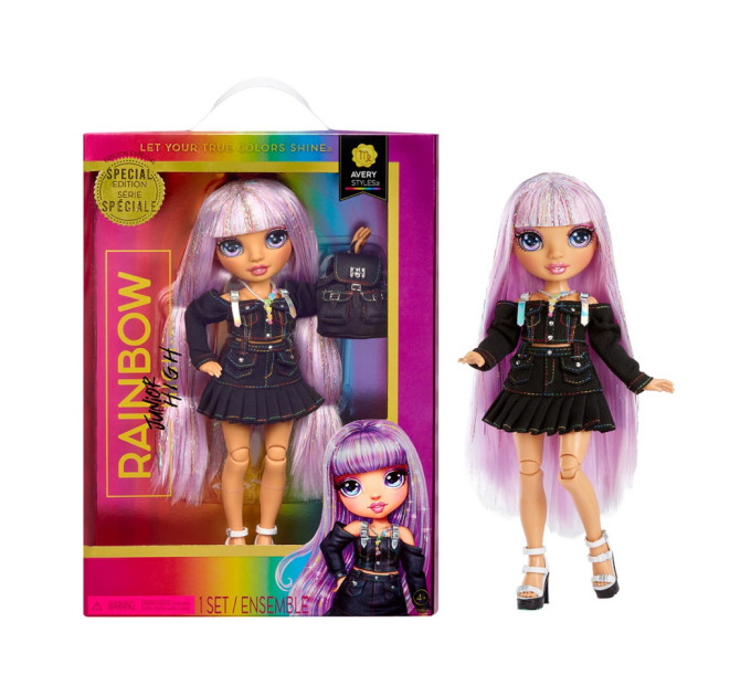 Кукла детская "Эйвери Стайлз" Rainbow High 590798 серии "Junior High" с аксессуарами