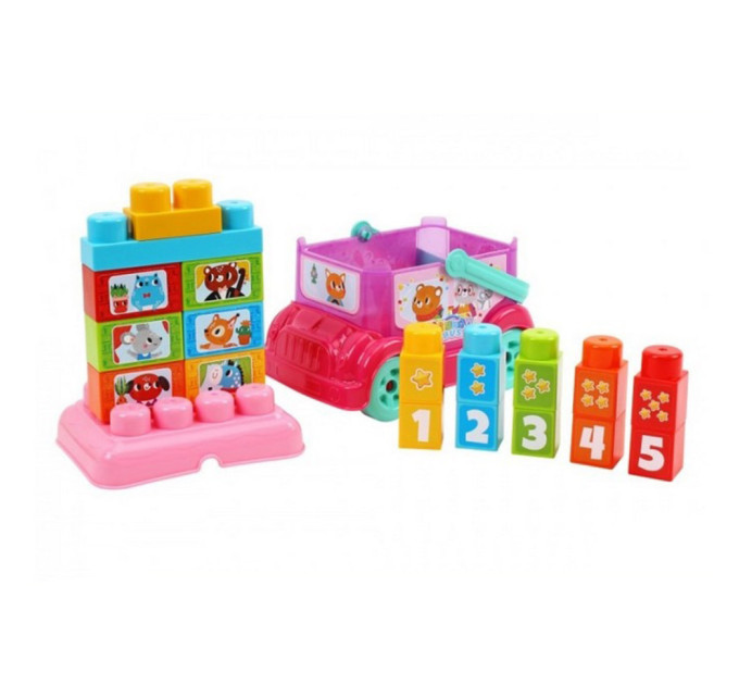 Детская игрушка "Автобус-конструктор" 0396TXK(Pink) розовый