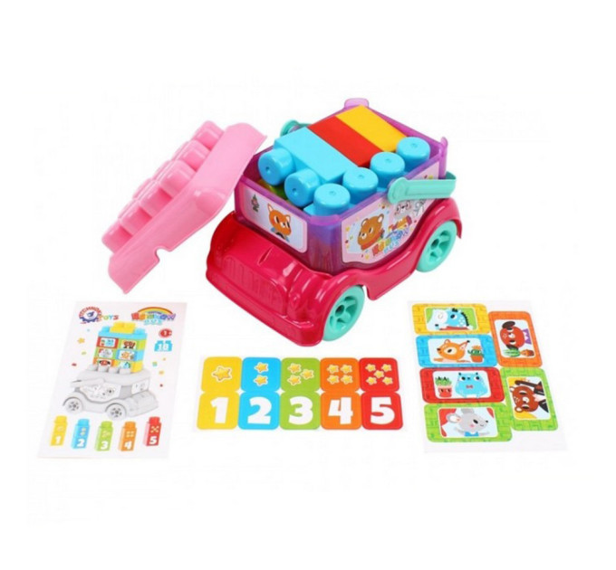 Детская игрушка "Автобус-конструктор" 0396TXK(Pink) розовый