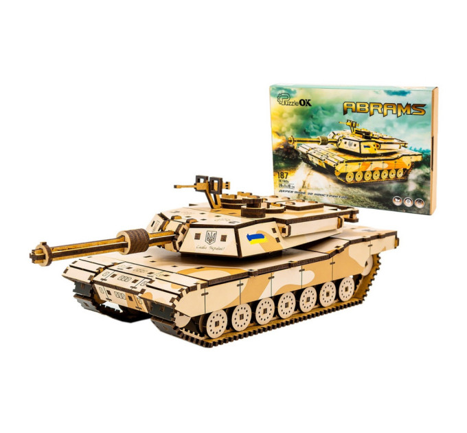 Дерев'яний 3D конструктор "Абрамс" Puz-26917, 187 деталей