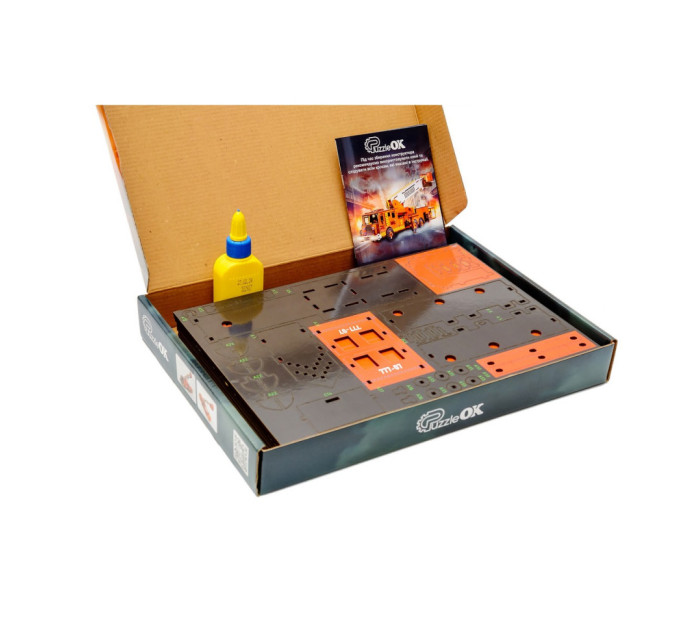 Деревянный 3D конструктор "Пожарная машина" Puz-00921, 318 деталей