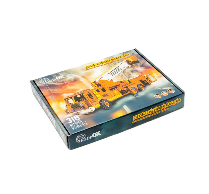 Деревянный 3D конструктор "Пожарная машина" Puz-00921, 318 деталей