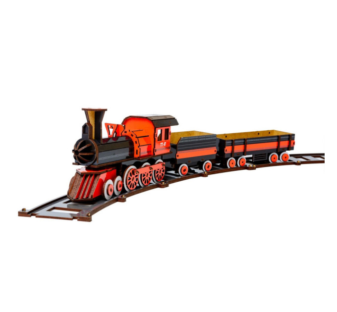 Деревянный 3D конструктор "Поезд" Puz-00924, 231 деталь