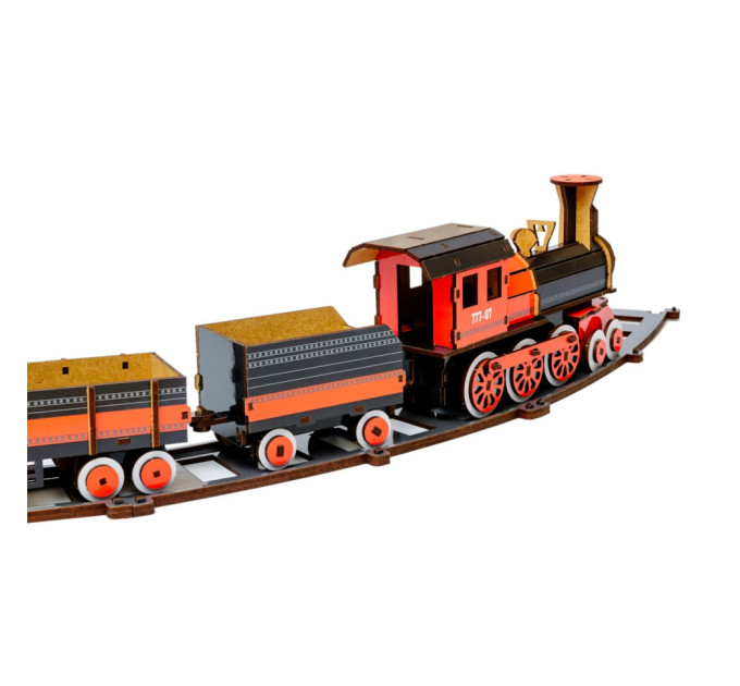 Деревянный 3D конструктор "Поезд" Puz-00924, 231 деталь