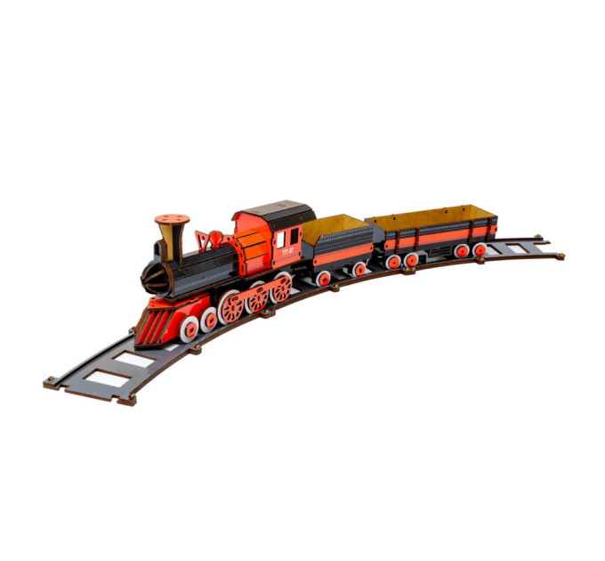 Деревянный 3D конструктор "Поезд" Puz-00924, 231 деталь