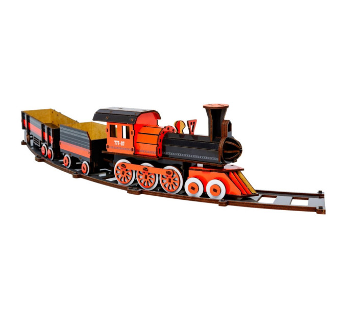 Деревянный 3D конструктор "Поезд" Puz-00924, 231 деталь