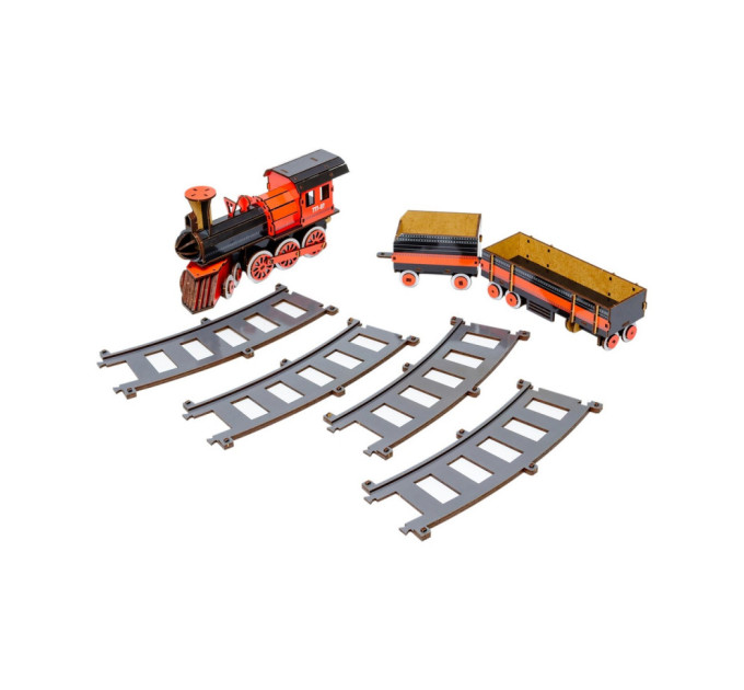 Деревянный 3D конструктор "Поезд" Puz-00924, 231 деталь