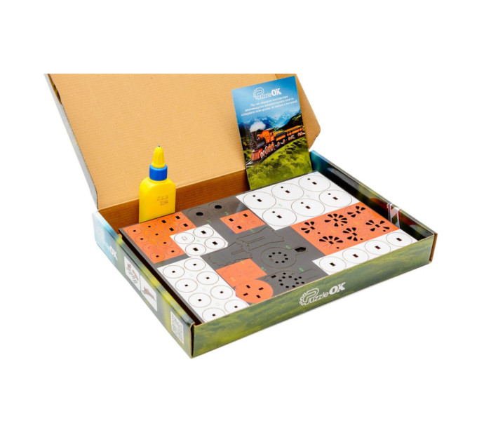 Деревянный 3D конструктор "Поезд" Puz-00924, 231 деталь