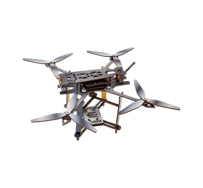 Дерев'яний 3D конструктор "FPV дрон" Puz-00923, 95 деталей