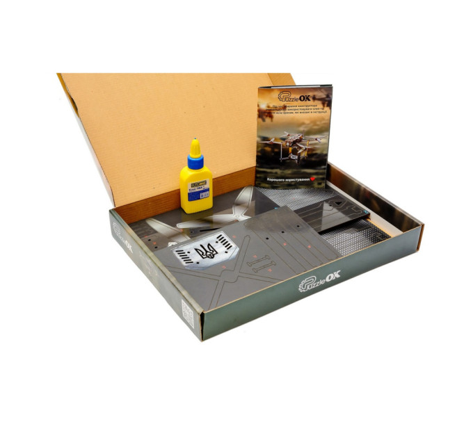 Дерев'яний 3D конструктор "FPV дрон" Puz-00923, 95 деталей