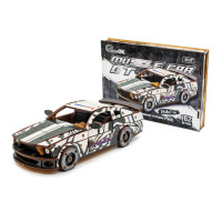 Деревянный 3D конструктор "Muscle car GT" Puz-00639, 162 детали, белый