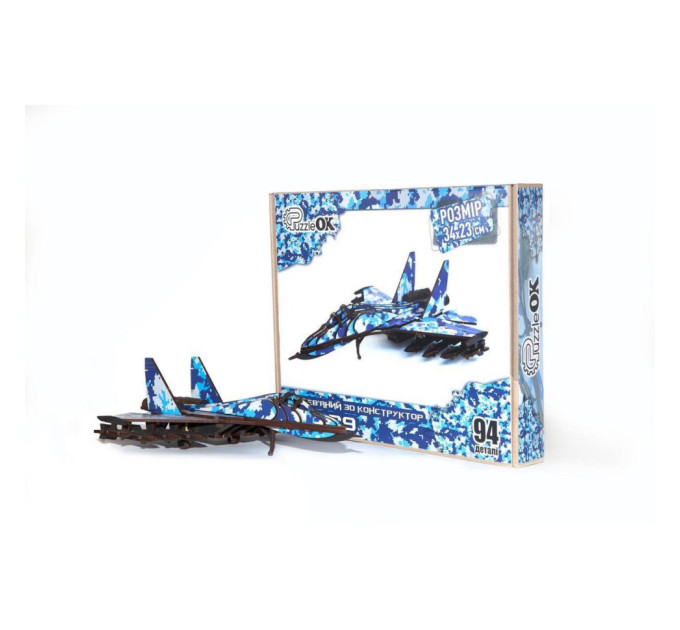 Деревянный 3D конструктор "МИГ-29" Арт-00654, 94 детали