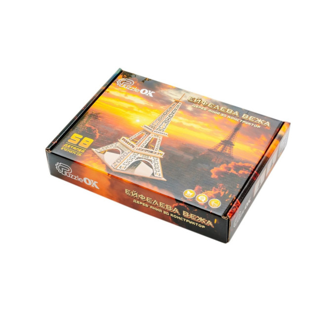 Деревянный 3D конструктор "Эйфелева башня" Puz-00925, 58 деталей