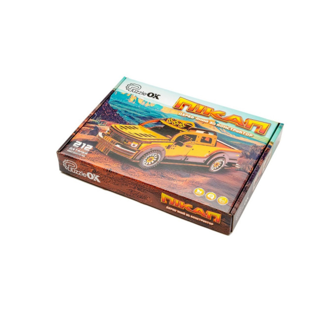 Дерев'яний 3D конструктор "Пікап" Puz-00931, 212 деталей