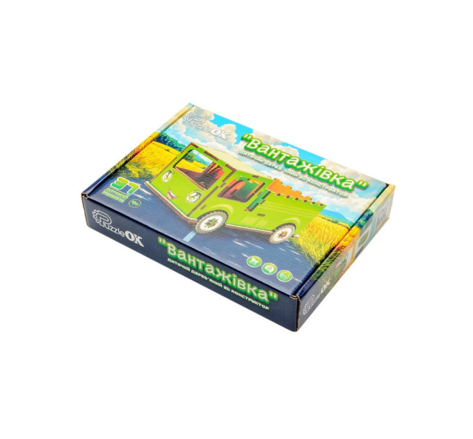 Детский деревянный 3D конструктор "Грузовик" Puz-00929, 37 деталей