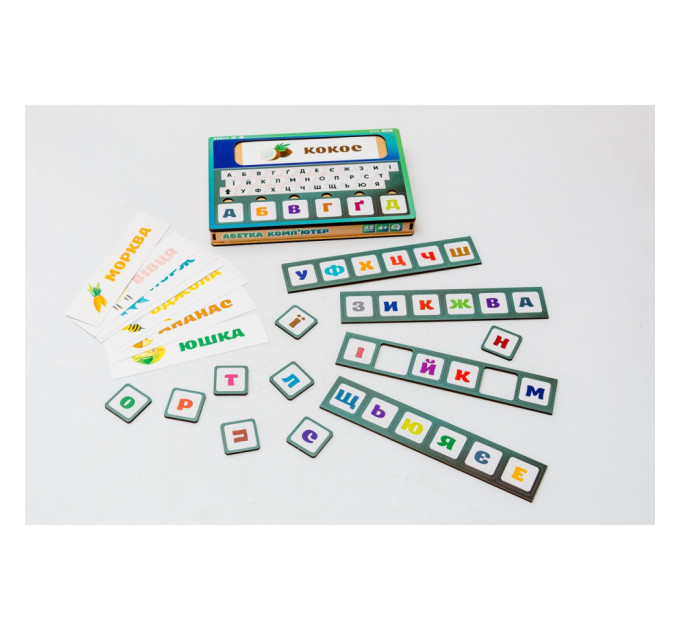 Деревянная игрушка-сортер "Азбука компьютер" Puz-73913, 32 карточки