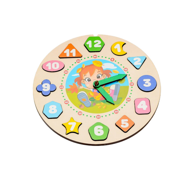 Деревянный сортер "Часы" Puz-22934 для девочек