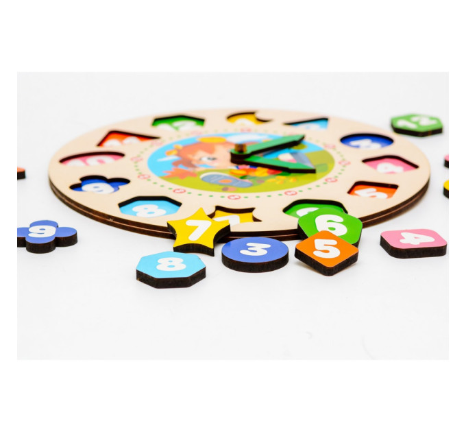 Деревянный сортер "Часы" Puz-22934 для девочек