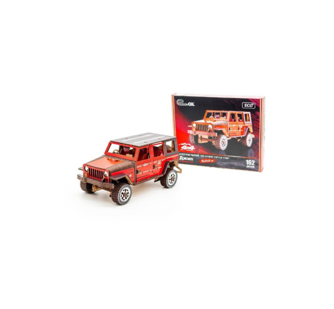Дерев'яний 3D конструктор "Джип Wrangler" Арт-25162, 162 деталі