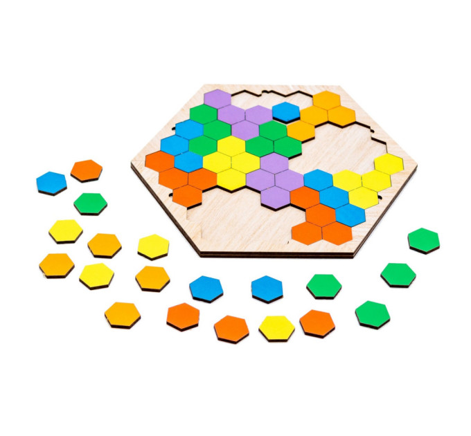 Настольная развивающая игра-пазл "Шестиугольник" Арт-22079, 20 элементов