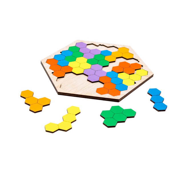 Настольная развивающая игра-пазл "Шестиугольник" Арт-22079, 20 элементов