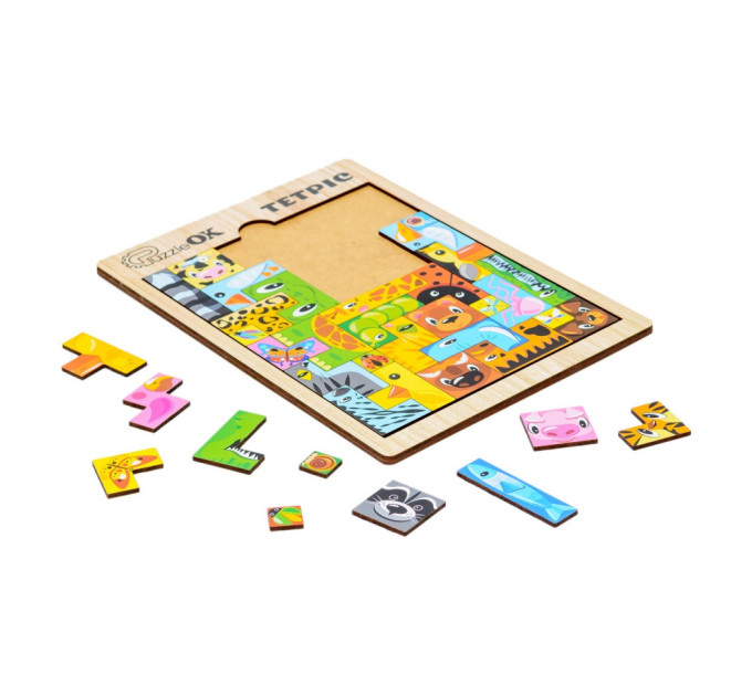 Развивающая деревянная игрушка "Тетрис Животные" Puz-22924