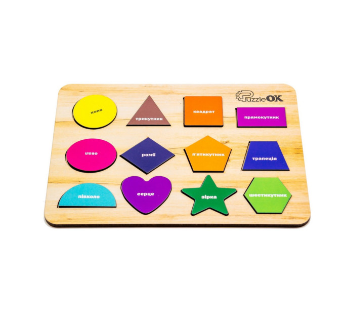 Развивающая деревянная игрушка "Фигуры" Арт-11231, 12 элементов