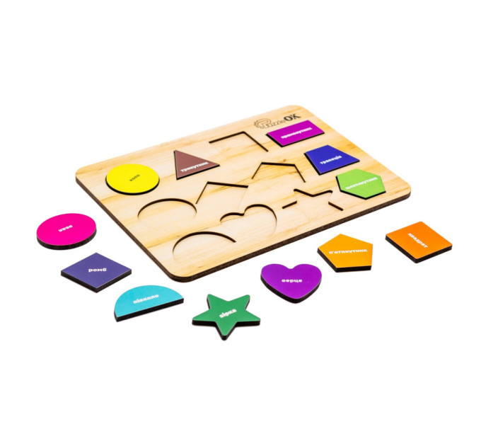 Развивающая деревянная игрушка "Фигуры" Арт-11231, 12 элементов