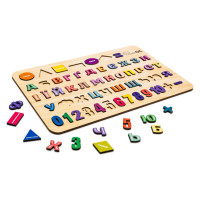 Детская развивающая доска-сортер "Азбука, Цифры, Фигуры" Арт-15471 А3