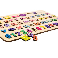 Детская развивающая доска-сортер "Азбука, Цифры, Фигуры" Арт-15471 А3