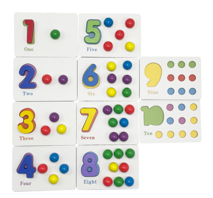 Дитячий дерев'яний набір "Бусини" C15055 картки, щипці, намистини