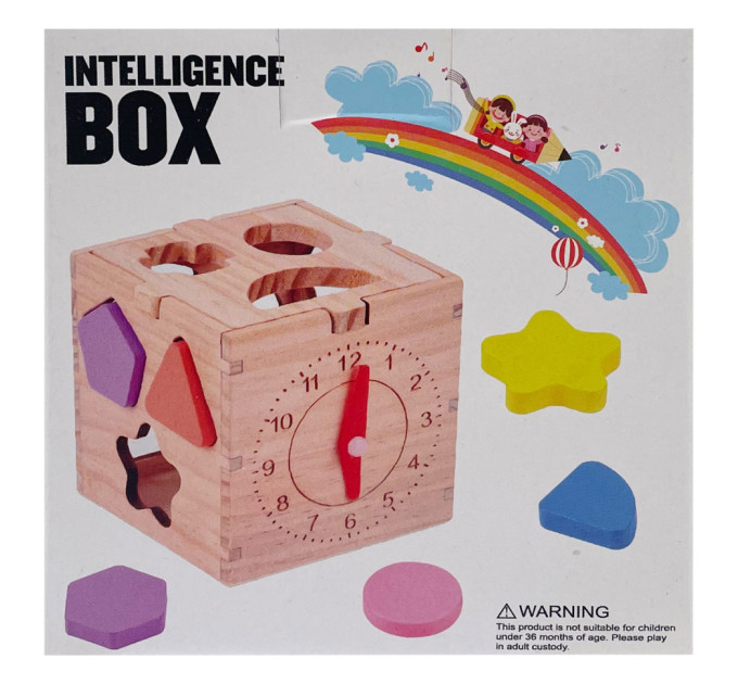 Детская деревянная игрушка "Куб-сортер" C15046 часики