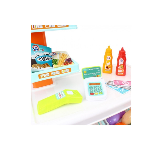 Ігровий дитячий набір "Маркет" 0730TXK прилавок з полицями, кошик, різні продукти