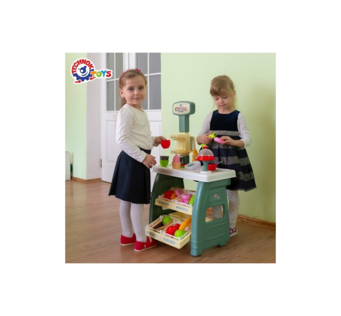 Игровой детский набор "Кофейня" 9765TXK прилавок с полками, игрушечные сладости