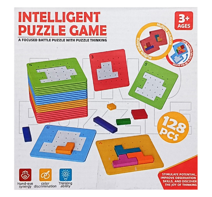 Детская деревянная логика-вкладыш ME-165, 128 элементов