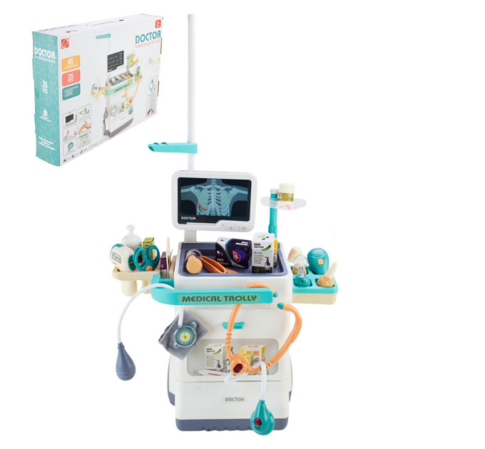 Детский врачебный набор 660-89 стойка, тонометр, градусник, 26 деталей