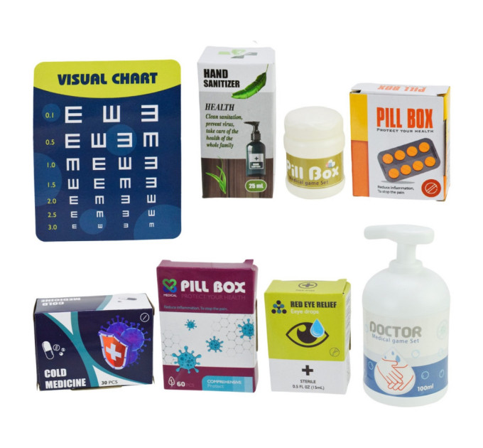 Детский врачебный набор 660-89 стойка, тонометр, градусник, 26 деталей