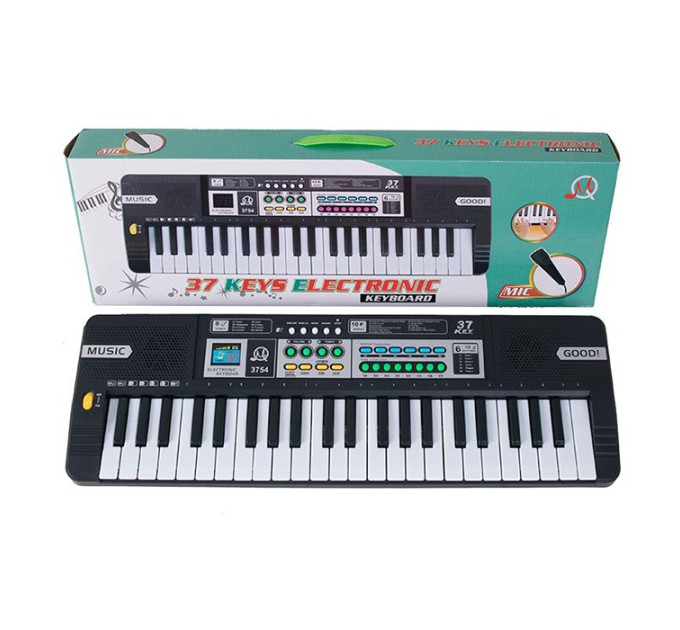 Детская музыкальная игрушка "Синтезатор" MQ-3754, 37 клавиш, микрофон, звуки животных