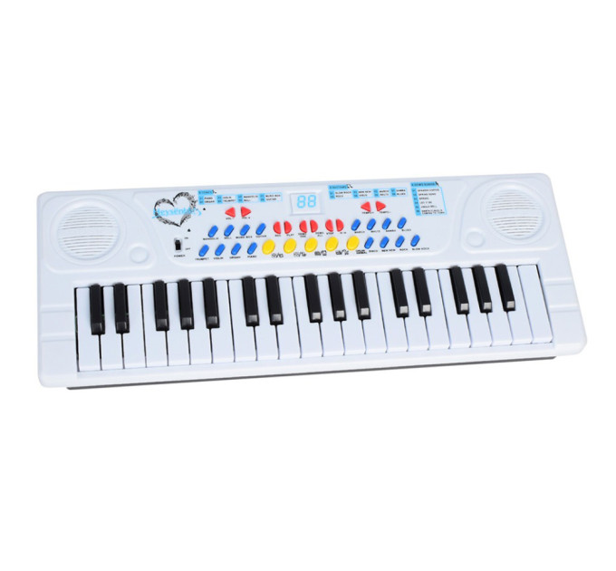 Детская музыкальная игрушка "Синтезатор" SYL-8201B 37 клавиш, микрофон, музыка, запись