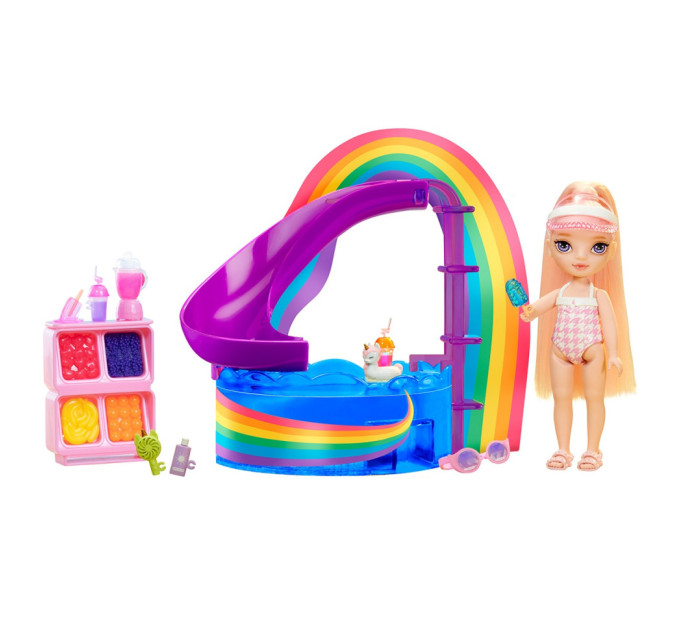 Детский игровой набор с куклой серии "Littles" - Счастливый праздник в бассейне Rainbow High 522249